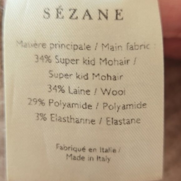 Sezane Zebulon Neutral Kid Mohair Blend Sweater, French Chic, Size Small - Picture 5 of 6